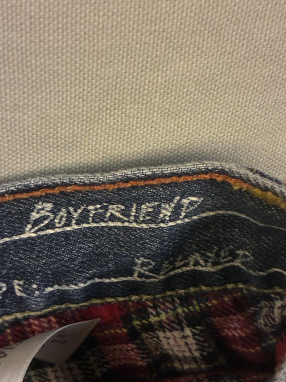 Eddie Bauer flannel lined boyfriend jeans Size 2 Gorpcore Cabin core Americana. - Picture 4 of 8